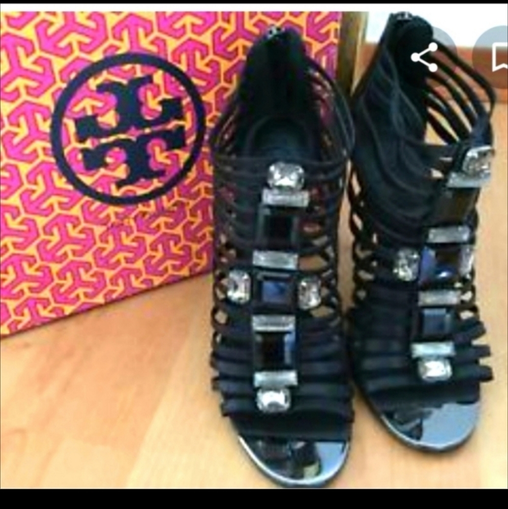 Tory Burch Gladiator Jeweled High Heels 👠 Size 8.5